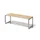 bureau,HxBxD 740x2200x800mm,blad esdoorn,sledeframe zilverkleurig