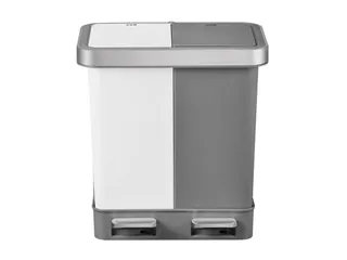 Hana Duo Recycling pedaalemmer 10+10 Liter Wit Grijs - 7