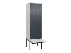 Z-garderobekast,HxBxD 2120x600x815mm,2vak,vak B 300mm,cil.-slot