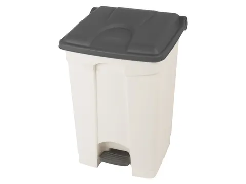 pedaalemmer,1x45l,HxBxD 600x398x410mm,romp PP wit,deksel PP grijs