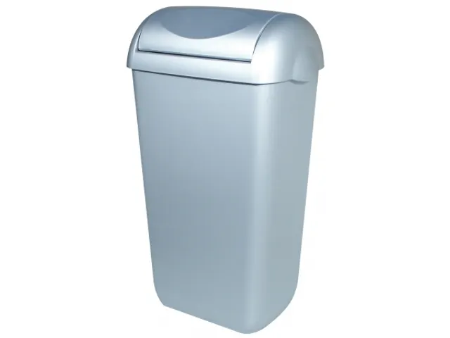 Afvalbak kunststof RVS look 43 liter met swing deksel, PQSA43M