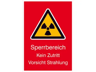 waarschuwings-combibord,Verboden gebied Geen toegang Pas op! Straling - 1