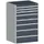 ladekast HxBxD 1200x800x750mm 8laden romp RAL7035 front RAL7016