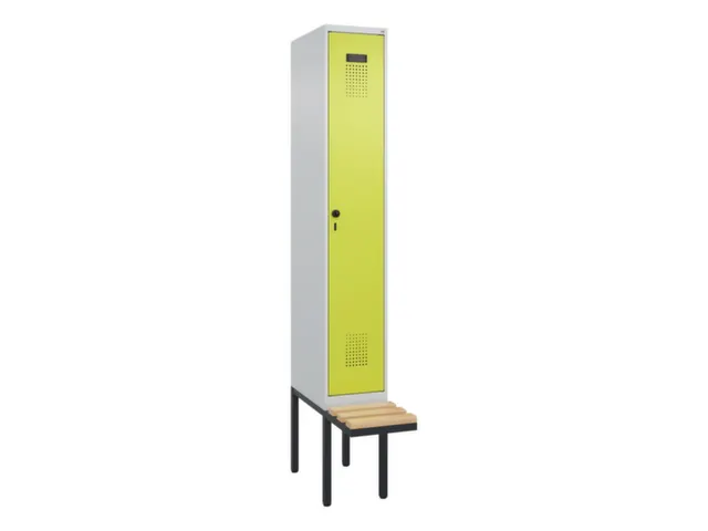 locker met bank,voor scheiding van kleding,HxBxD 2120x300x815mm,1vak