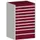 ladekast HxBxD 1200x800x650mm 10laden RAL7035 front RAL3004
