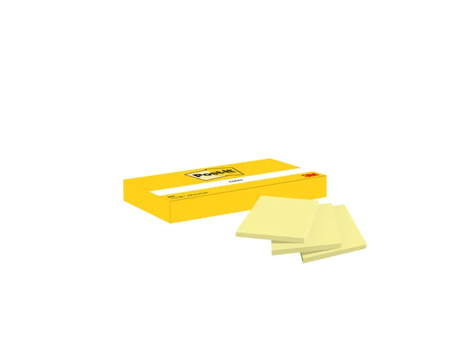 Memoblok Post-it 653 38x51mm geel 3 stuks