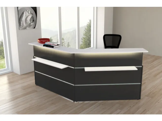 Balie Compleet 2350x 1710mm Met Hoek Tassenplank Front Antraciet