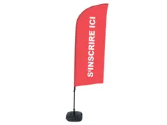 Promotievlag Alu Wind complete set "S'inscrire ici" Rood