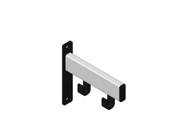 Pro-line Wandgarderobe 2 Hangers zwart grijs