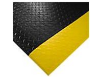 werkplekmat mat LxB 1500x900mm PVC ruitprofiel zwart/geel