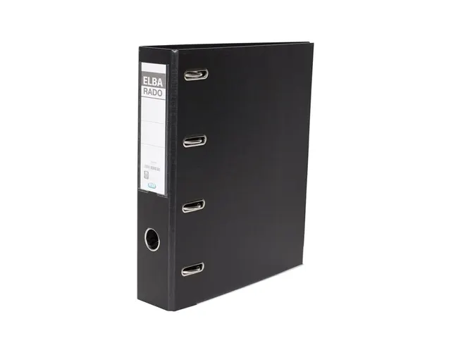 Ordner Elba Rado Plast 75mm Bank 2x A5 Mechanieken Zwart Pvc
