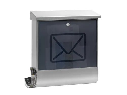 muurbrievenbus,RVS,HxBxD 425x380x115mm,inworp boven,uitname voor