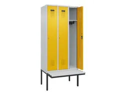 locker met bank,HxBxD 2120x900x815mm,3vak,vak B 300mm,cilinderslot