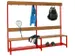 banc-patère,LxP 2000x400mm,barrettes en bois hêtre,piètement RAL300