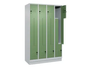 Z-garderobekast,HxBxD 1950x1200x500mm,vak B 150/300mm,draaigrendel - 2