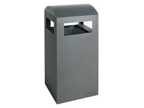afvalbak,v. buiten,90l,HxBxD 1050x450x450mm,legbord,romp staal RAL7016