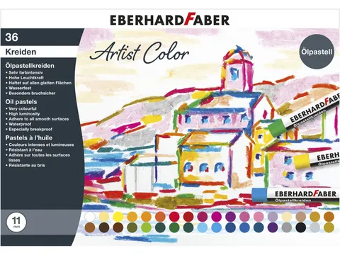 Oliepastelkrijt Eberhard Faber 11mm doos a 36 st assorti