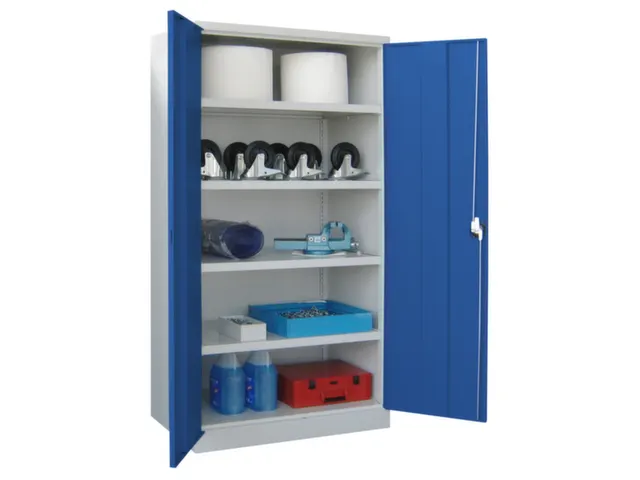 zwaarlastkast 1950x1040x630mm openslaande deuren RAL7035 front RAL6011