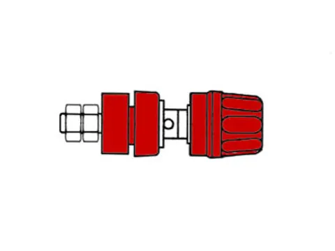 Geisoleerde 4mm Inbouwbus Met KOP En Ring / Rood (PKI10A)