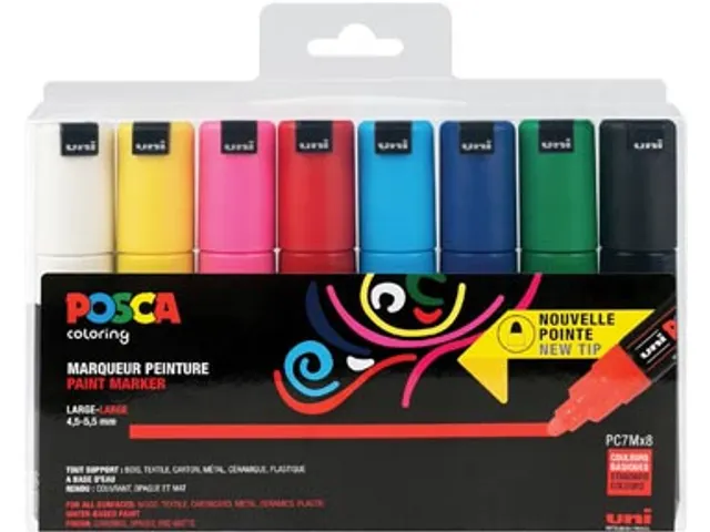 Paintmarker Pc-7m, Set à 8 Markers Assorti Basiskleuren