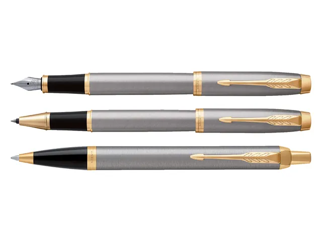 Balpen Parker IM Brushed Metal GT Medium Blauwe inkt