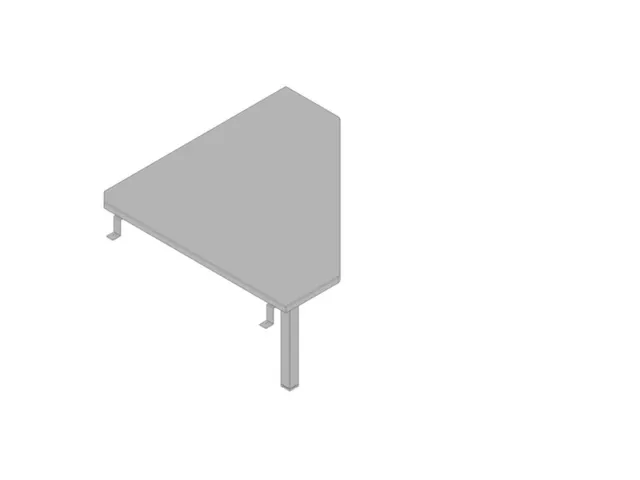 angle de liaison 90 ° HxlxP 680-760x840x840mm p. 4 pieds panneau gri