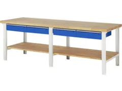 werkbank,HxBxD 790-1140x2500x900mm,beukblad,draagverm. 750kg