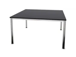 vergadertafel HxBxD 74x140x140cm vierkant 4voeten verchroomd CC-zwart