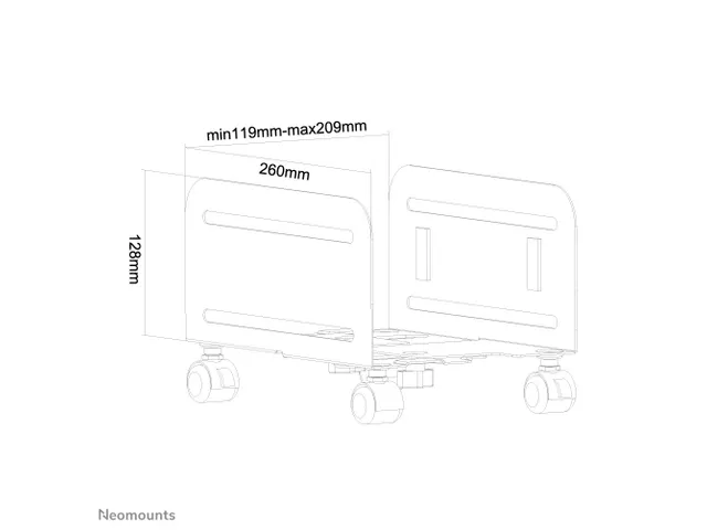 Neomounts CPU-M100BLACK CPU/PC houder - max 10 kg - b 12-21 cm - unive