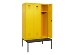 locker met bank,HxBxD 2120x1200x815mm,3vak,vak B 400mm,cilinderslot