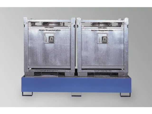 Opvangbak 2x Ibc Opvangvol. 1000l Staal 485x 2680x1300mm Ral 5015