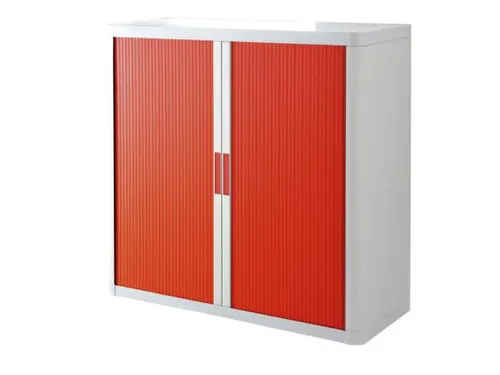 Roldeurkast HxBxD 1040x1100x415mm 2 Oh Romp Wit Front Rood
