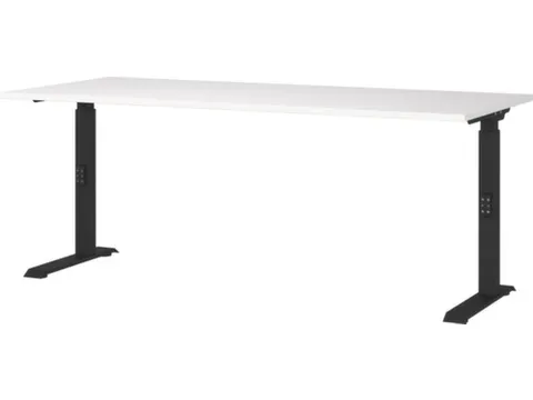 In hoogte verstelbaar bureau,HxBxD 680-910x1800x800mm,blad wit