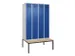 locker met bank,voor scheiding van kleding,HxBxD 2120x1200x815mm,4vak