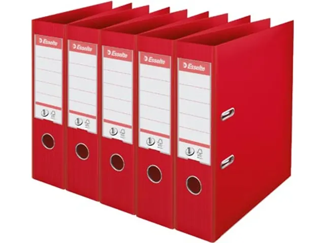 Classeur à levier Esselte Power N°1 PP 75mm rouge 5 pièces