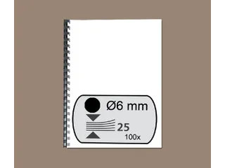 Bindrug Fellowes 6mm 21-rings A4 zwart 100stuks - 2