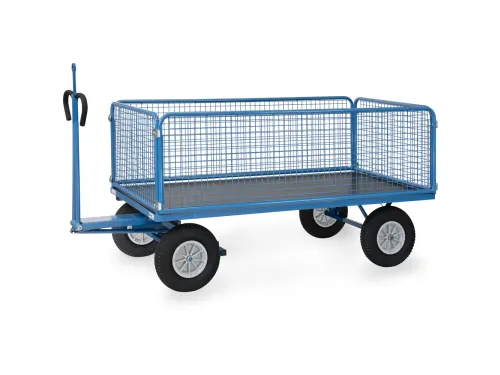 Handtrekwagen 6436PZ 750kg 1935x995mm draadgaas polyurethaan trekoog