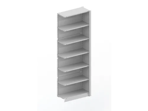 kantoorstelling aanbouwveld HxBxD 2200x756x335mm 6 OH Stalen Ral7035