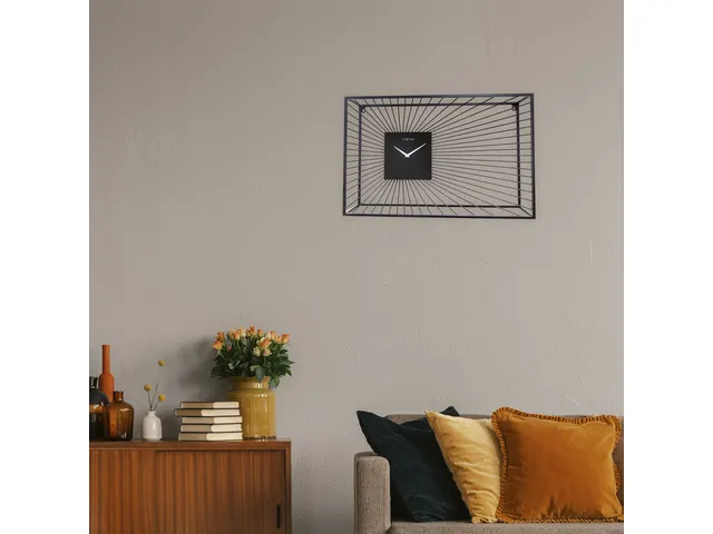 Horloge murale Nextime45x45x15 noir métal Vasco