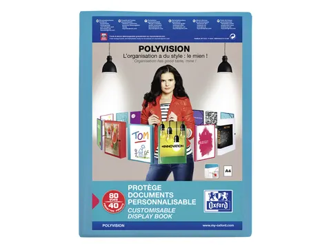 Showalbum Oxford Polyvision A4 40 Tassen PP blauw