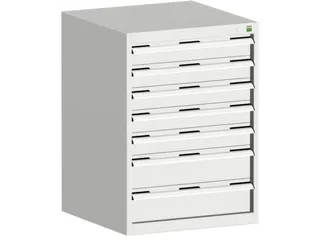 ladekast HxBxD 900x650x650mm 7laden romp RAL7035 front RAL7035 - 1