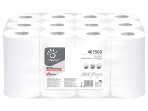 Papernet Handdoekrol Centerfeed 401588 1-Laags wit Pak à 12 Stuks