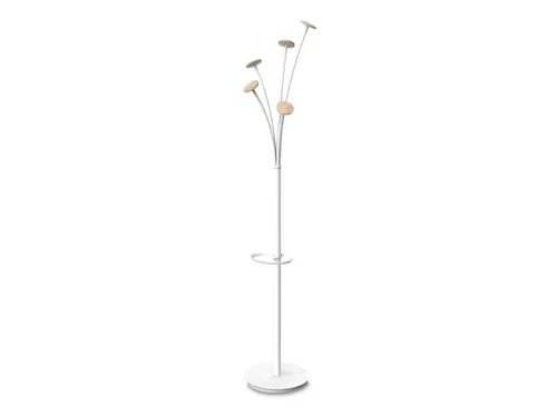 Festival kapstok 5 haken 187 cm wit / hout met parapluhouder