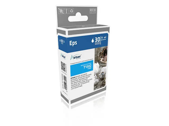 AS15302 ASTAR EPSON T1302 BX Inkt cyaan rebuilt 765pag Chip 10,1ml