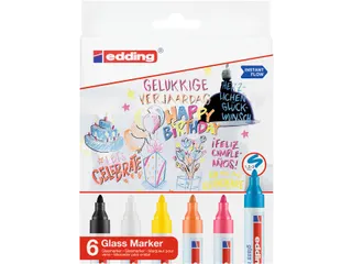 Viltstift edding 95 glasbord assorti incl wit en zwart - 1
