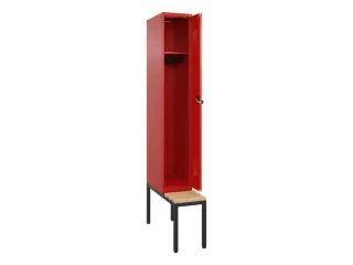 locker met bank,HxBxD 2120x300x815mm,1vak,vak B 300mm,draaigrendel - 2