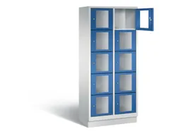 Lockerkast 1800x810x500mm 2x5 vakken Cilinderslot, Sokkel, RAL5010