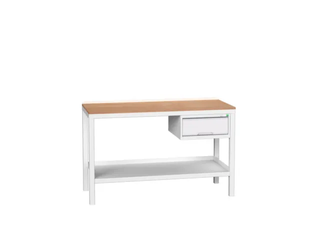 werkbank,HxBxD 930x1500x600mm,multiplexblad,4voeten,uitrusting: lade