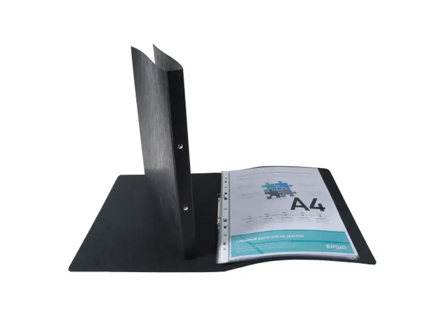 Ringmap glanskarton A4 2R 15mm zwart