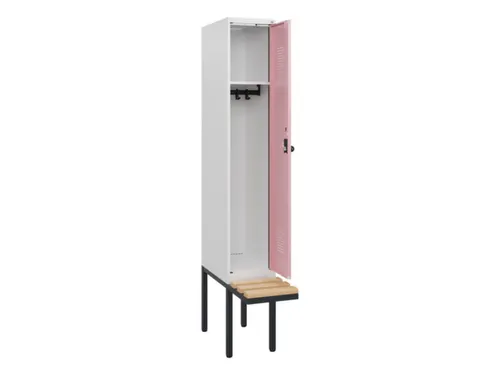locker met bank,HxBxD 1950x300x815mm,1vak,vak B 300mm,draaigrendel